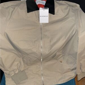 Givenchy Men's Light Tan Jacket with Black Collar